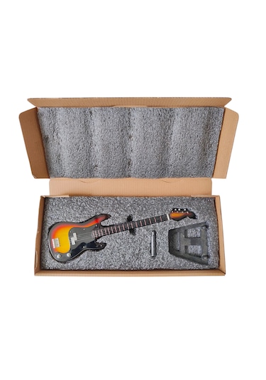 El Yapımı 1/4 Ölçek Minyatür Elektro Bas Gitar Fender Precision S