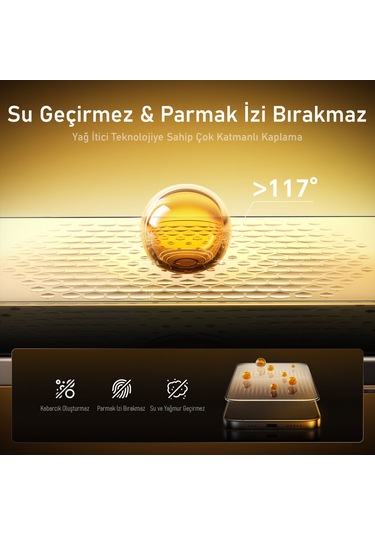 Aohi The Future İphone Uyumlu 16 Pro Max Kılıfı Siyah, Tam Kaplayan Kırılmaz Temperli Camlı Koruma-ssc14113