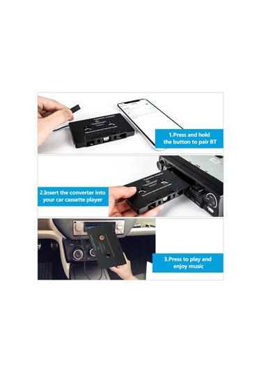 Geeroyoo Bluetooth Kaset Konvertörü - Araç Ve Ev Kaset Çalarları İçin Mp3/mp4 Oynatıcı,免提 Arama Desteği, Yeniden Şarj Edilebilir Pil