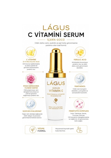 Lágus Leke Karşıtı ve Aydınlatıcı Vitamin C Serum 30 ML