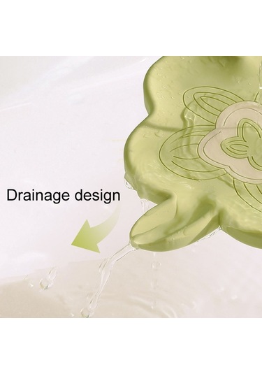 Banyo İnfüzyonlu Silikon Sabunluk Ev Tipi Kaymaz Sabun Drenaj Tutucu Yeşil