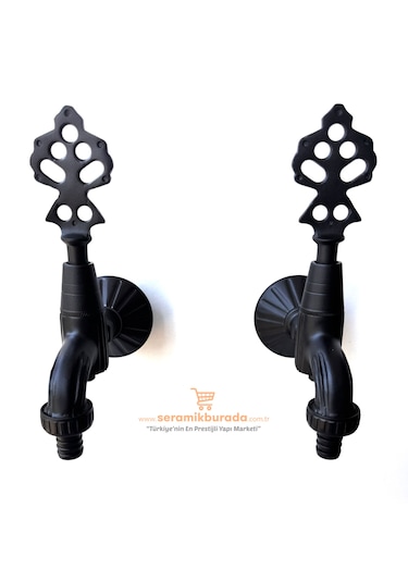 İkili Osmanlı Musluğu Rakorlu Siyah Siyah