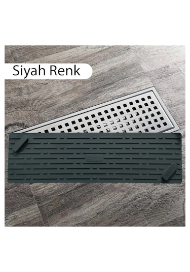 Tineke Siyah Renk Uzun Model Kötü Koku Önleyici Silikon Mat Banyo Mutfak Lavabo Balkon Gider Tıpası Kapağı