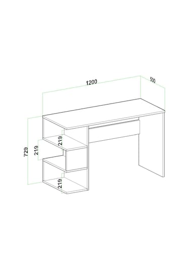 Evdemo Leo Kitaplıklı Çalışma Masası Atlantik Çam Abanoz