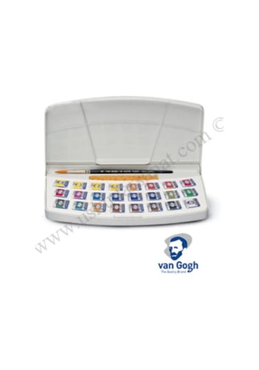 Van Gogh 24 Renk Fırçalı Taş Suluboya Seti