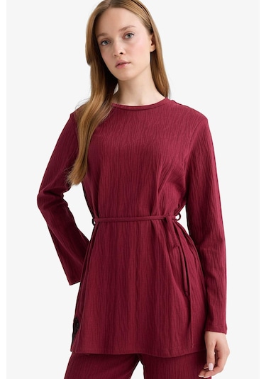 Defacto Regular Fit Bisiklet Yaka Bağlamalı Uzun Kollu Tunik F5369ax25aubr115 Bordo Defacto Regular Fit Bisiklet Yaka Bağlamalı Uzun Kollu Tunik F5369ax25aubr115 Bordo
