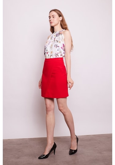 Jument Yüksek Bel Anvelop Kruvaze Etek