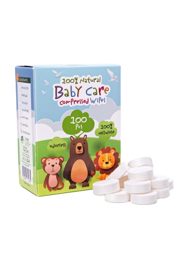 Handytowel Bebekler İçin Sıkıştırılmış Tablet Mendili 100 Adet