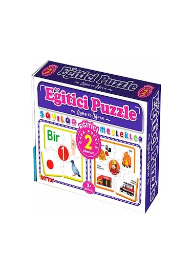 +3 Yaş Eğitici Çark Puzzle Sayılar Ve Meslekler (Diytoy)