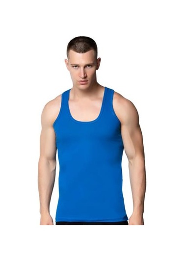 12 Li Paket Cihan Yıldız Erkek Renkli Atlet 2002 Mavi