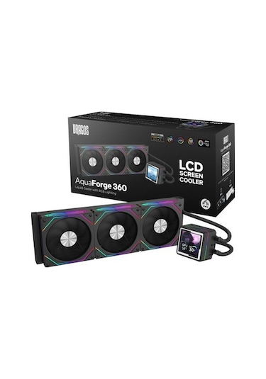 Dragos Aquaforge 360 Intel-amd 360mm Lcd Ekranlı Argb Siyah Sıvı Soğutucu