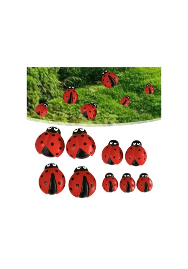 Suntek 9 Parça Uğur Böceği Heykeli Mikro Manzara Masaüstü