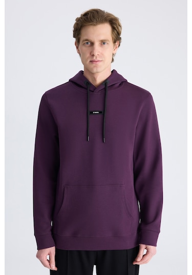 Twn Slim Fit Mor Düz Örgü Pamuklu Sweatshirt 5ece247020042 M01