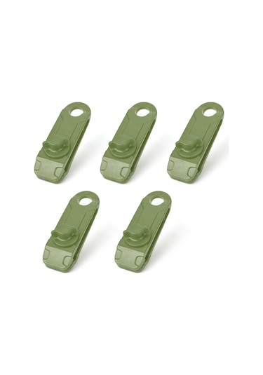 Xiyyadms 5 Adet Yeşil Nilon Çadır Klasması - Outdoor Kamp, Piknik İçin Güçlü Tutucu, Açıkova, Tentezzi Klipsi Koyu Yeşil