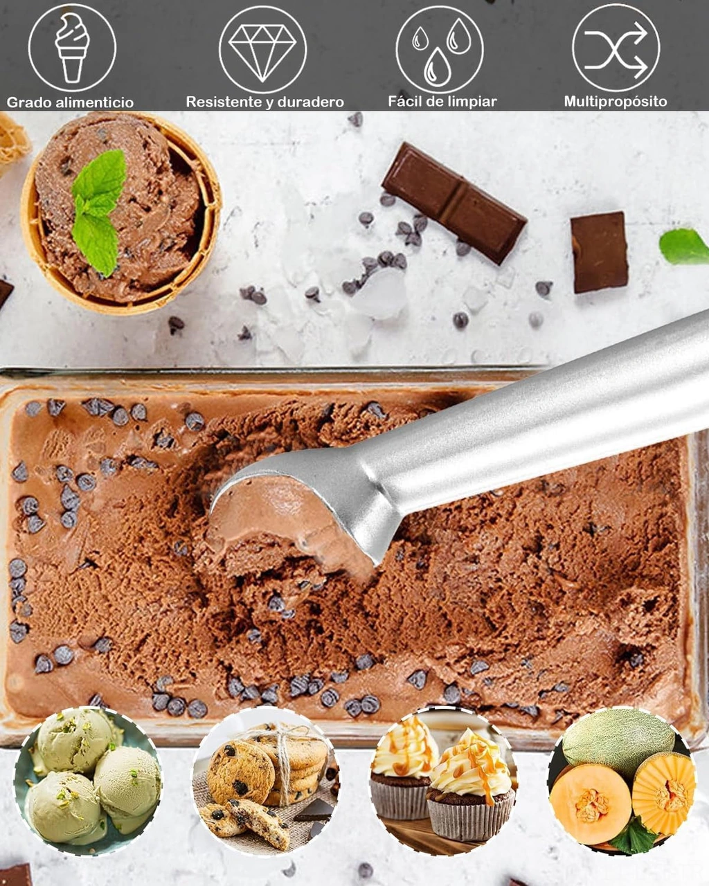 Youtek Ev Ve İş Yeri İçin 2'li Dondurma Kürücü Kasa - Meyve Ve Yemek Topu Kaçırıcı Alet Seti Siyah, Gümüş