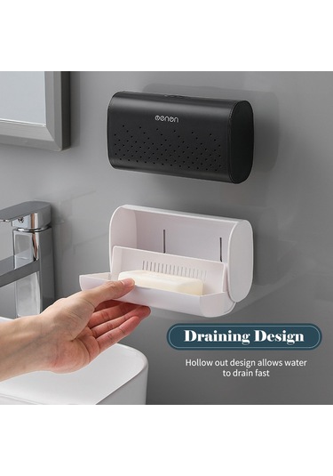 Mengni Drenaj Kutusu Ile Sabunluk Duvara Monte Duş Sabunluk Siyah