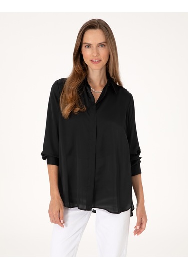 Pierre Cardin Kadın Siyah Gömlek Desenli 50313588-vr046 Siyah