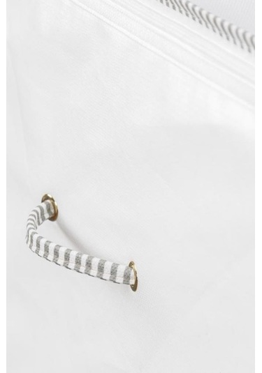 Flosoft Yorgan Yastık Saklama Hurcu, İpli Baskılı Çok Amaçlı Sandık Tipi Hurç 75x45x45 Cm