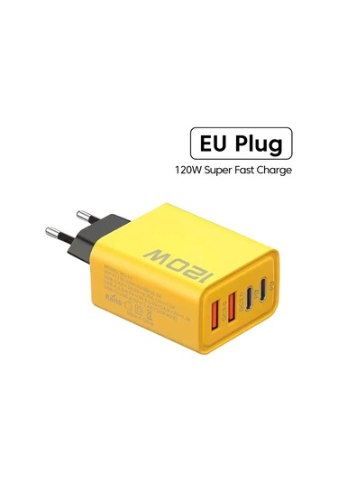 Walkesen120w Hızlı Şarj Cihazı 4 Portlu Usb Tip C iPhone Uyumlu, Uyumlu, 15 Samsung Pd Duvar Adaptörü Ab Yellowdistribütör Garantili
