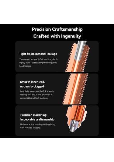 Ximistore9 Ender-3 V3, K1c, K1 Max İçin 1.0mm Krom-zirkon Bakır Nozul - Yüksek Performanslı 3d Yazıcı Aksesuarı