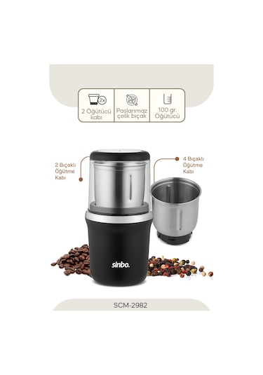 Sinbo Scm-2982 Kahve Ve Baharat Öğütücü Krom