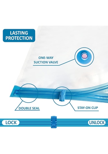 Geeroyoo 11'lik Vakumlu Saklama Poşeti Seti - El Pompalı, Kıyafet Ve Battaniyeler İçin Hacim Azaltıcı
