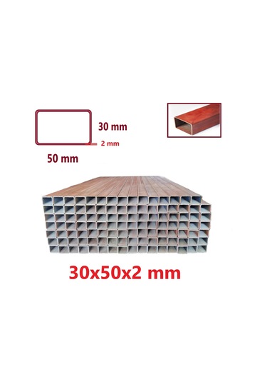 Boyalı 2mt 30 X 50 X 2 Mm Kutu Profil Boru Metal 30x50x2 Demir