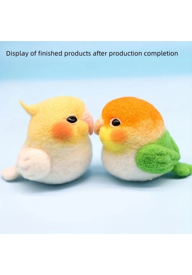 Hightower Mavi Tüylü Papağan İğneleme Keçe Seti - Yeni Başlayanlar İçin Qr Kodlu El Yapımı Oyuncak Mavi