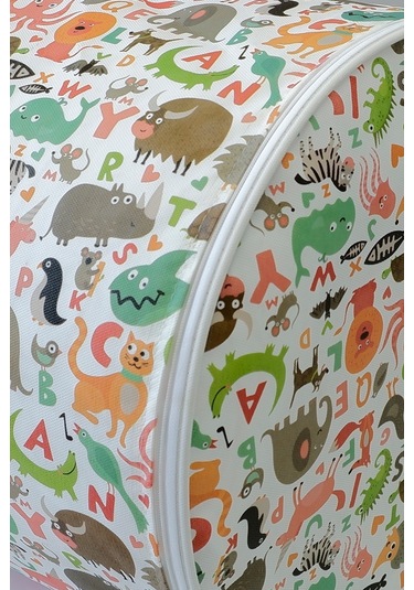 Vedsey Silindir Hayvan Desenli Çok Amaçlı Düzenleyici Hurç 45 x 50 CM Beyaz