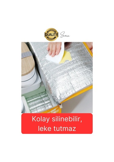 Premium Soğuk Sıcak Termal Piknik Kamp Çantası Yemek Taşıma Yalıtımlı Piknik Termos + Buz Aküsü Kırmızı
