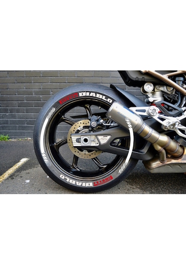 Motosiklet & Araç Lastik Yazısı 2.5 Cm Yeni Model Şeritli Ürün 16 Adet + Tutkal Dahil