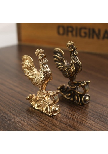 Suntek Magideal Tavuk Heykelcik Çin Horoz Heykeli Mağaza Bakır-rengi