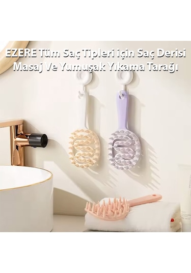 Ezere Saç Derisi Masaj Ve Yumuşak Yıkama Tarağı Mor