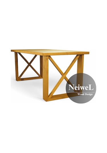 Neiwel Leis Doğal Ahşap Mutfak Ve Yemek Masası-120-280 Açık Ceviz