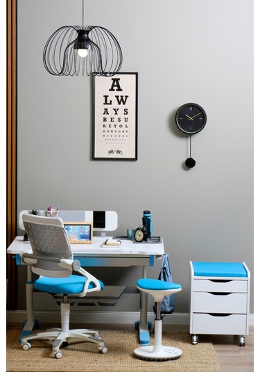 Sirius Simple Yükseklik Ve Eğim Ayarlı, Bilgisayar Ve Ofis Masası, Modern Ahşap Çalışma Masası Mavi Gri