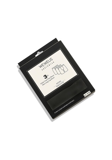 Weweus Siyah 3'lü Micro Modal Premium Erkek Uzun Boxer 14193 Siyah