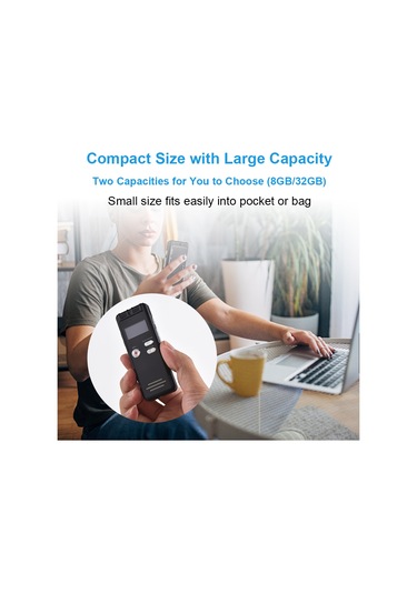 Singree Sessiz Kayıt Cihazı - 32gb Hafızalı, Taşınabilir Ses Kaydedici, Ders/toplantı/röportaj İçin