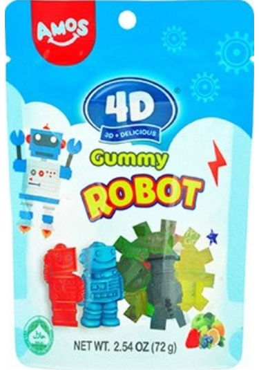 4d Gummy Robot Meyve Aromalı Yumuşak Şeker 72 G