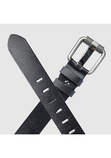 Rich Smith %100 Hakiki Deri Kemer Erkek Spor Krom Roll Toka 4,2 C Siyah