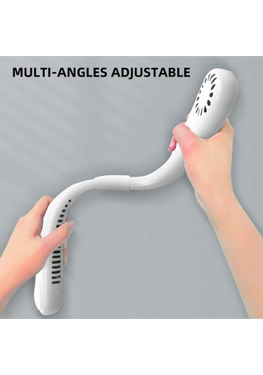 Padalink Usb Şarjlı Boyun Fanı - 360 Soğutma, Sessiz, Taşınabilir, Yaprakssız Tasarım, 1200mah Batarya, Beyaz