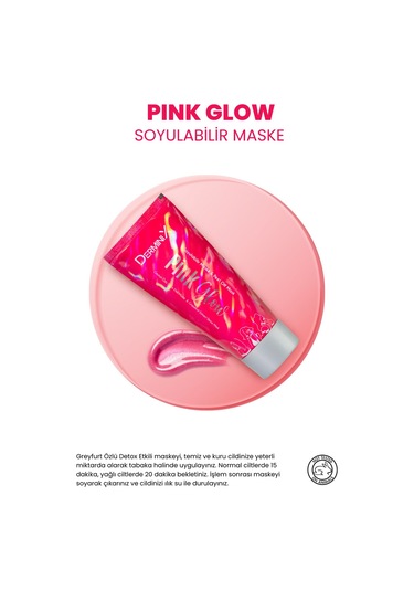 3'lü Pink Glow Greyfurt Özlü Detoks Etkili Soyulabilir Maske