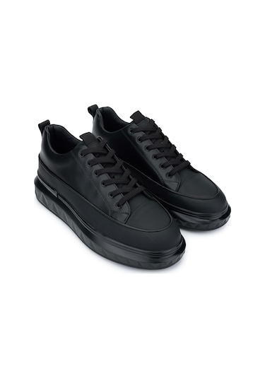 Tamer Tanca Erkek Hakiki Deri Siyah Casual Ayakkabı 381 20565 Erk Ayk Sk24-25 Sıyah Met Siyah
