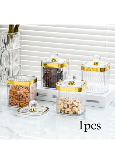 Suntek Magideal Gıda Saklama Kabı Kapaklı Kavanoz Baharat Servis Altın