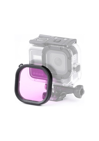 Gopro Hero8 İçin Kare Konut Dalış Renkli Lens Filtresi Siyah Orijinal Su Geçirmez Muhafaza Mor Diğer
