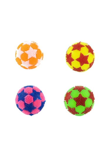 Oyuncak Top Işıklı Sesli Minik Yıldız Oyun Topu Dörtlü Set 6 Cm