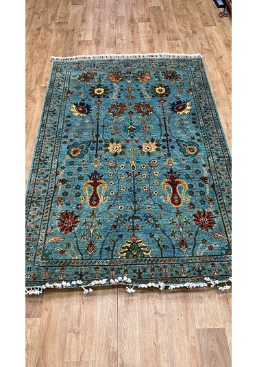 El Dokuma Afghan Halısı Mavi
