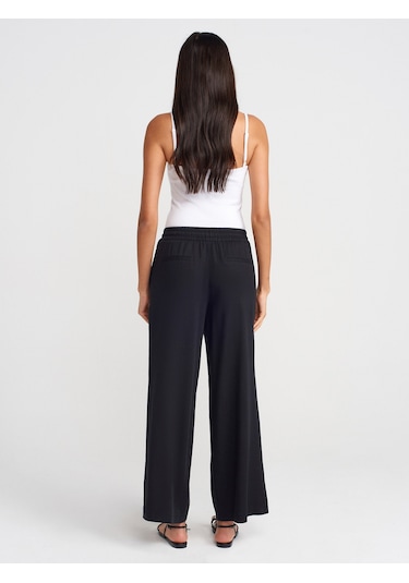 Dilvin 71623 Geniş Paça Pantolon-siyah Siyah