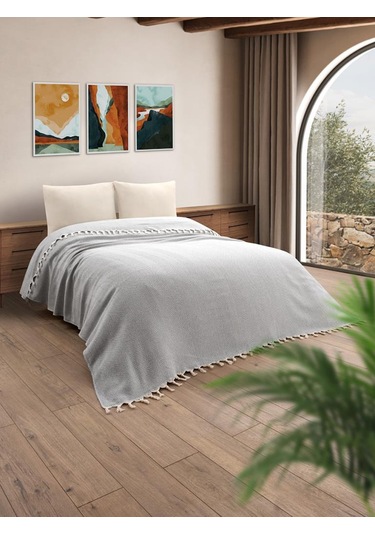 Battaniye Pamuk Miren 180x200 Cm Gri