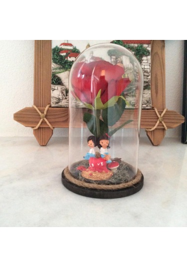 Aşk Temalı Mika Fanus Teraryum Detaylı Dekoratif Biblo Model 1