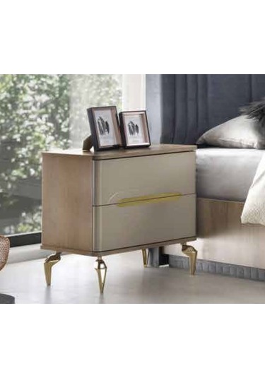 Aby Antrasit - Meşe - Gold Hazal Komidin Antrasit Meşe